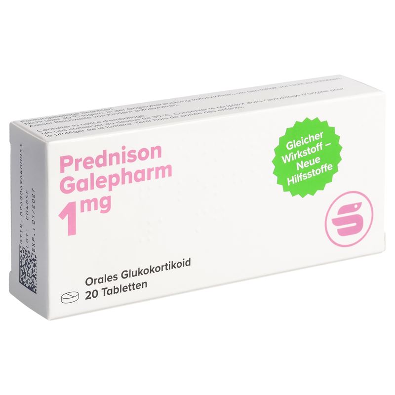 PREDNISON Galepharm Tabl 1 mg (n) 20 Stk