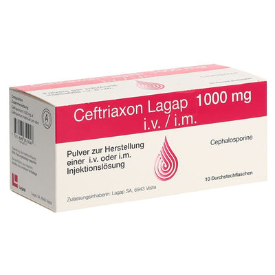 CEFTRIAXON Lagap Trockensub 1000 mg 10 Stk