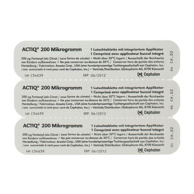ACTIQ Buccaltabl 200 mcg mit Applikator 3 Stk - CONTENTBACK