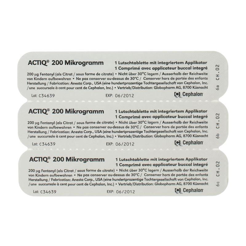 ACTIQ Buccaltabl 200 mcg mit Applikator 30 Stk - CONTENTBACK