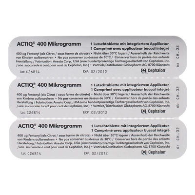 ACTIQ Buccaltabl 400 mcg mit Applikator 30 Stk - CONTENTBACK