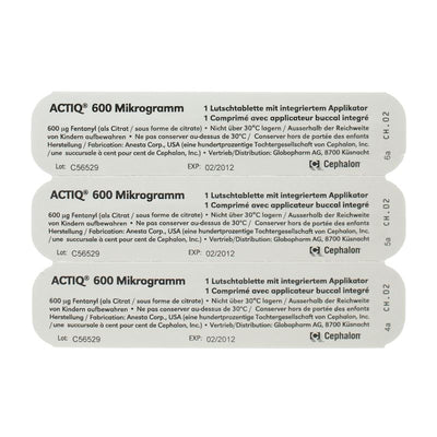 ACTIQ Buccaltabl 600 mcg mit Applikator 3 Stk - CONTENTBACK