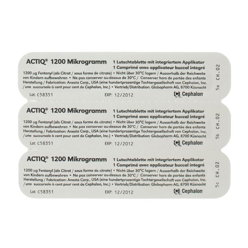 ACTIQ Buccaltabl 1200 mcg mit Applikator 3 Stk - CONTENTBACK