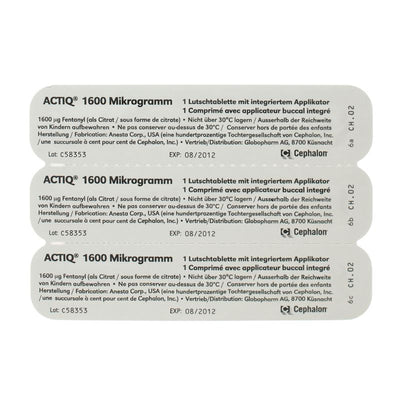 ACTIQ Buccaltabl 1600 mcg mit Applikator 3 Stk - CONTENTBACK
