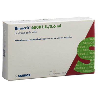 BINOCRIT Inj Lös 6000 IE/0.6ml 6 Fertspr 0.6 ml