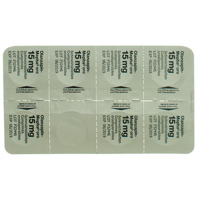 OLANZAPIN Mepha oro Schmelztabl 15 mg 28 Stk - CONTENTBACK