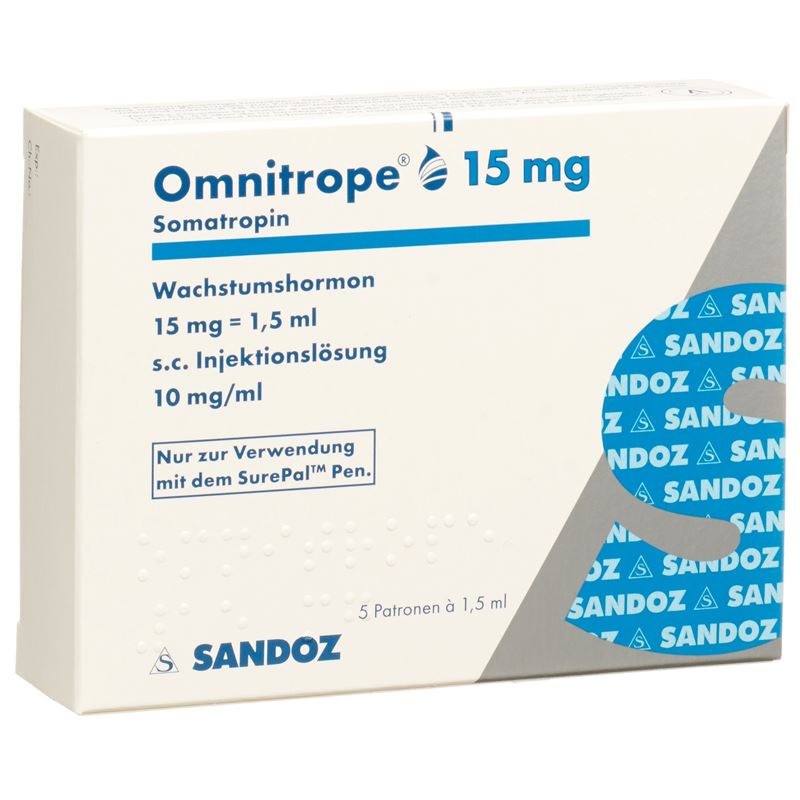 OMNITROPE Patr SurePal Inj Lös 15 mg/1.5ml 5 Stk