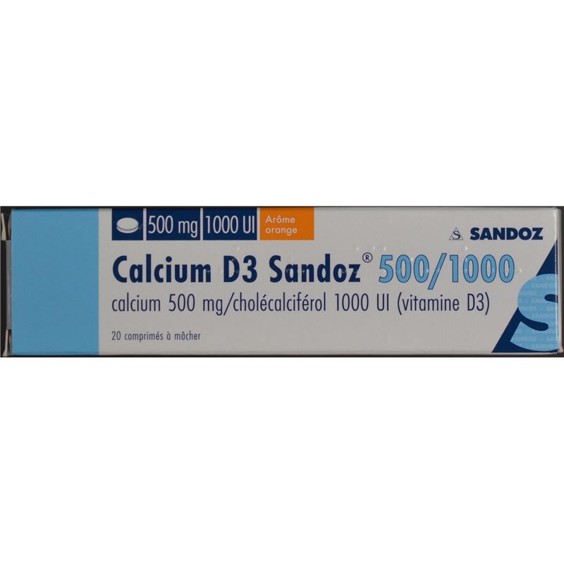 CALCIUM D3 Sandoz Kautabl 500/1000 20 Stk - PICBACK