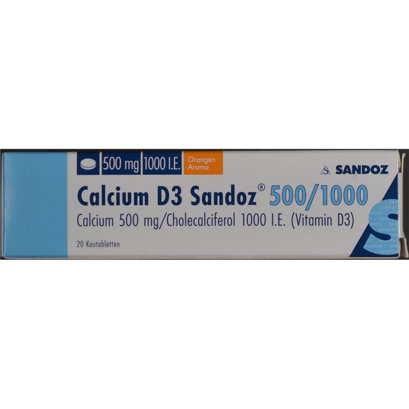 CALCIUM D3 Sandoz Kautabl 500/1000 20 Stk - PICFRONT