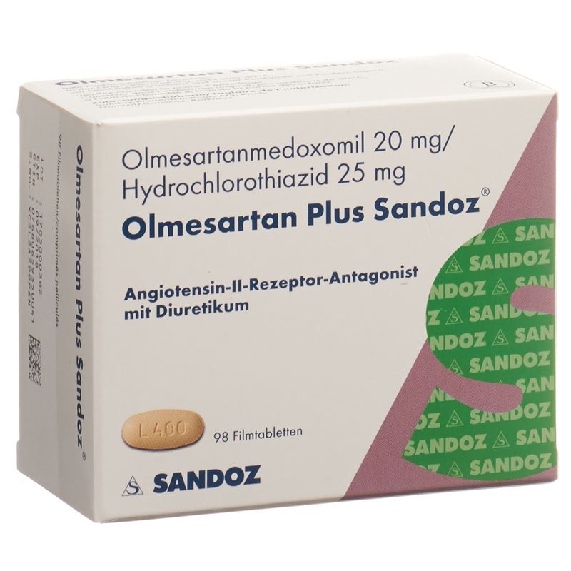 OLMESARTAN PLUS Sandoz Filmtabl 20/25mg 98 Stk