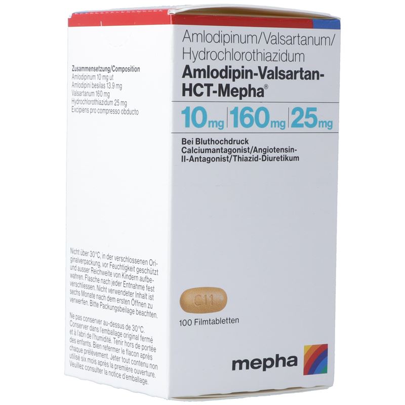 AMLODIPIN VALSARTAN HCT Mepha 10/160/25 100 Stk