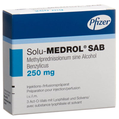 SOLU-MEDROL SAB 250 mg c Solv Act O Vial 3 Stk