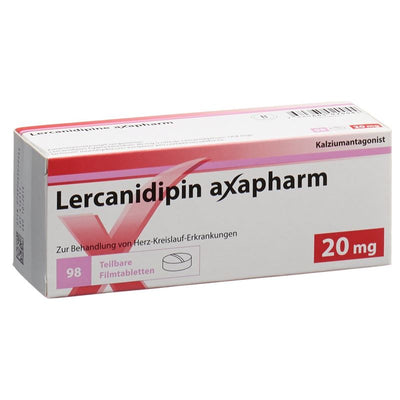 LERCANIDIPIN Axapharm Filmtabl 20 mg 98 Stk