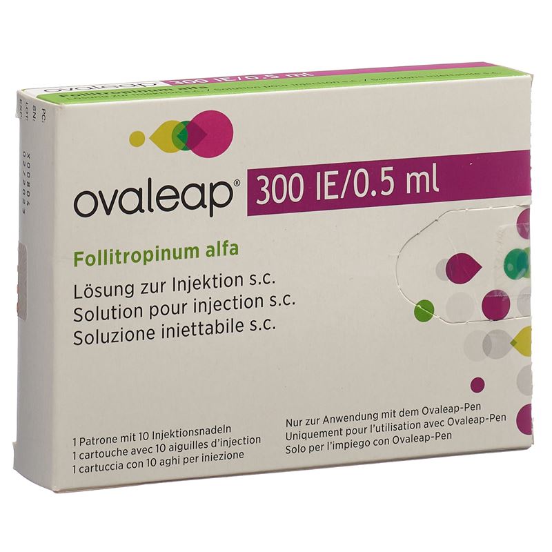 OVALEAP Inj Lös 300 IE/0.5ml Patrone m 10 Nadeln