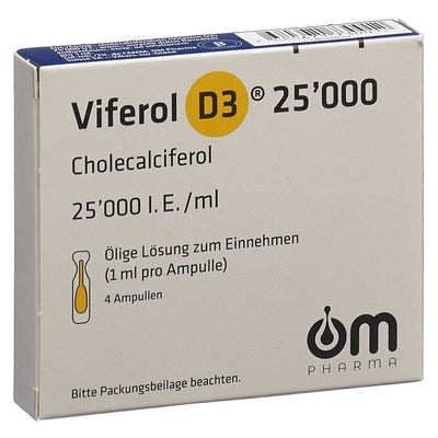 VIFEROL D3 Trink Lös 25000 IE/ml Amp 4 Stk