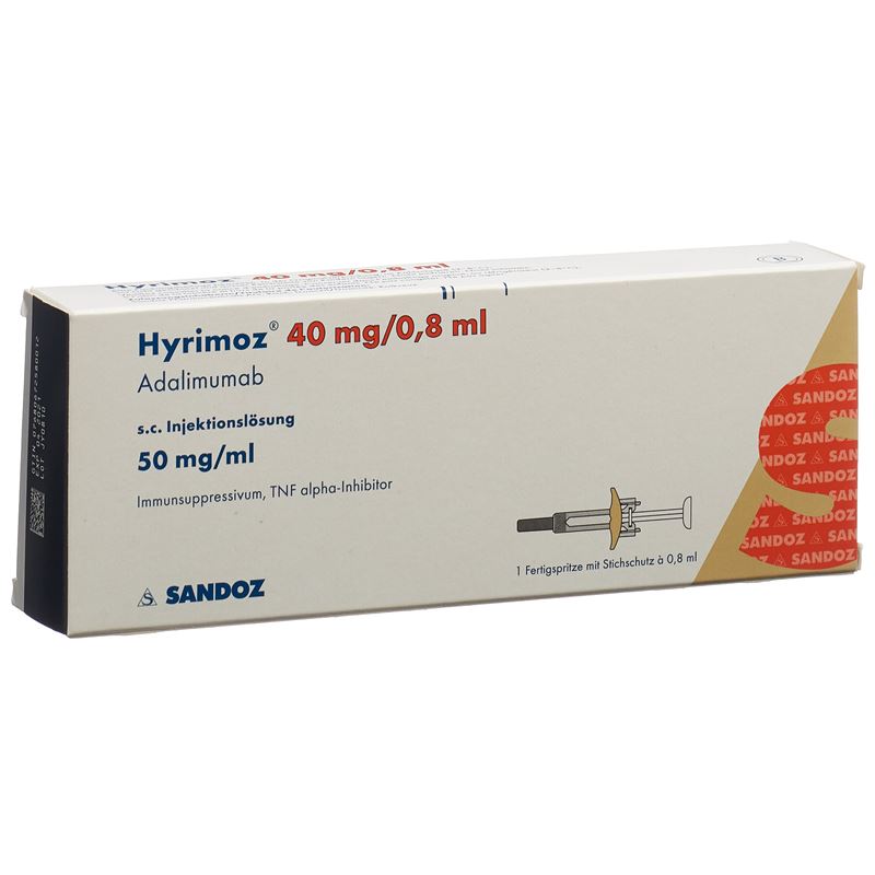 HYRIMOZ Inj Lös 40 mg/0.8ml Fertspr 0.8 ml