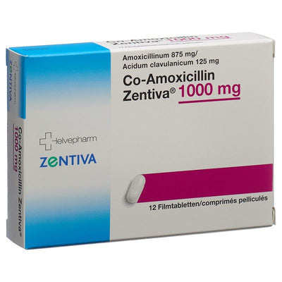 CO-AMOXICILLIN Zentiva Filmtabl 1000 mg 12 Stk