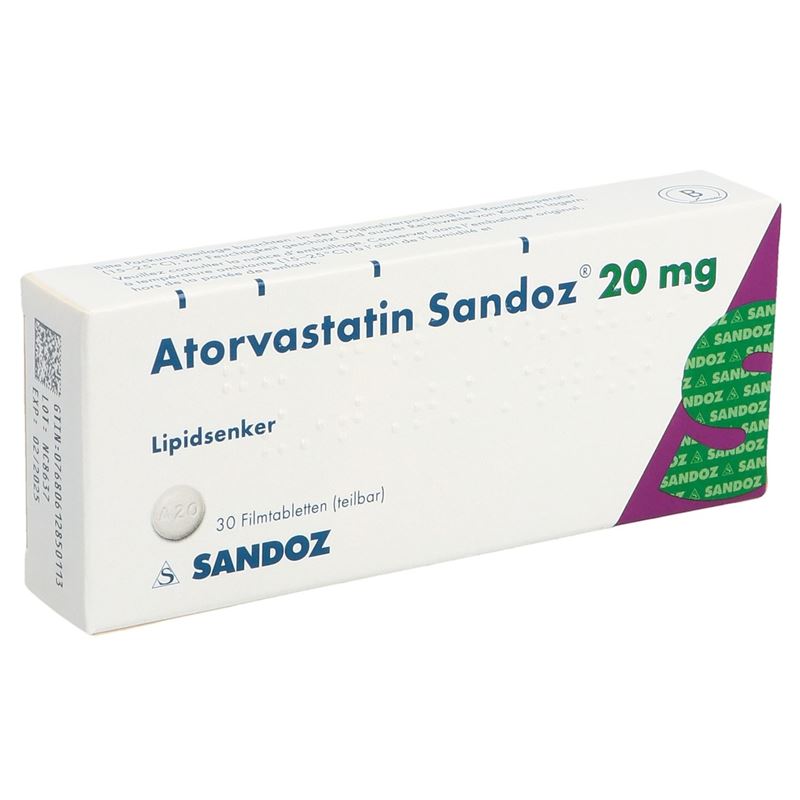 ATORVASTATIN Sandoz Filmtabl 20 mg 30 Stk