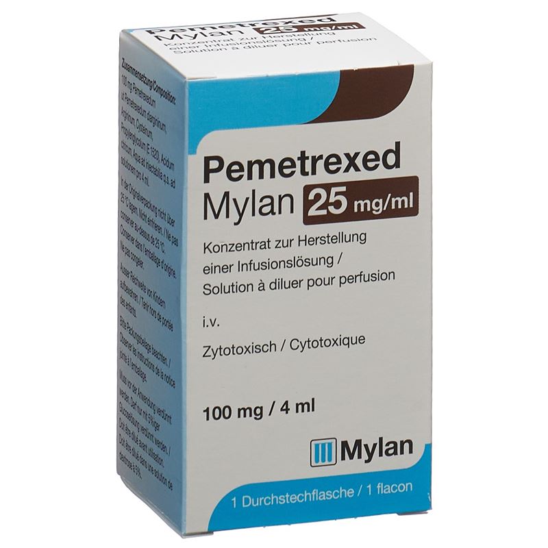 PEMETREXED Mylan Inf Konz 100 mg/4ml Durchstf