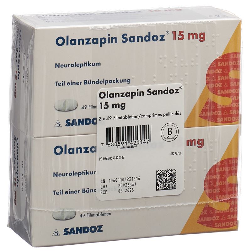 OLANZAPIN Sandoz Filmtabl 15 mg 2 x 49 Stk