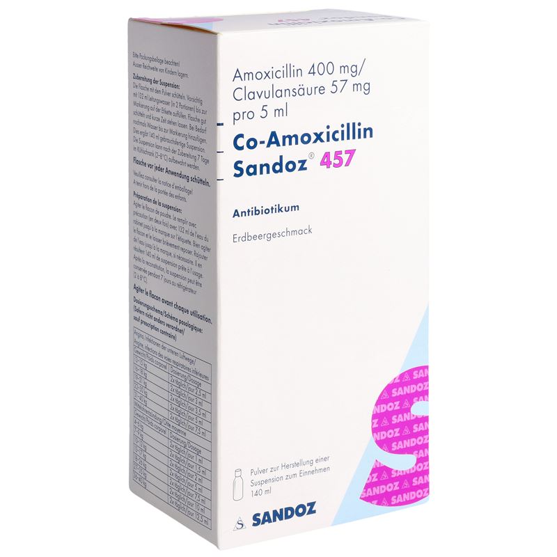 CO-AMOXICILLIN Sandoz 457 mg f Susp 140 ml